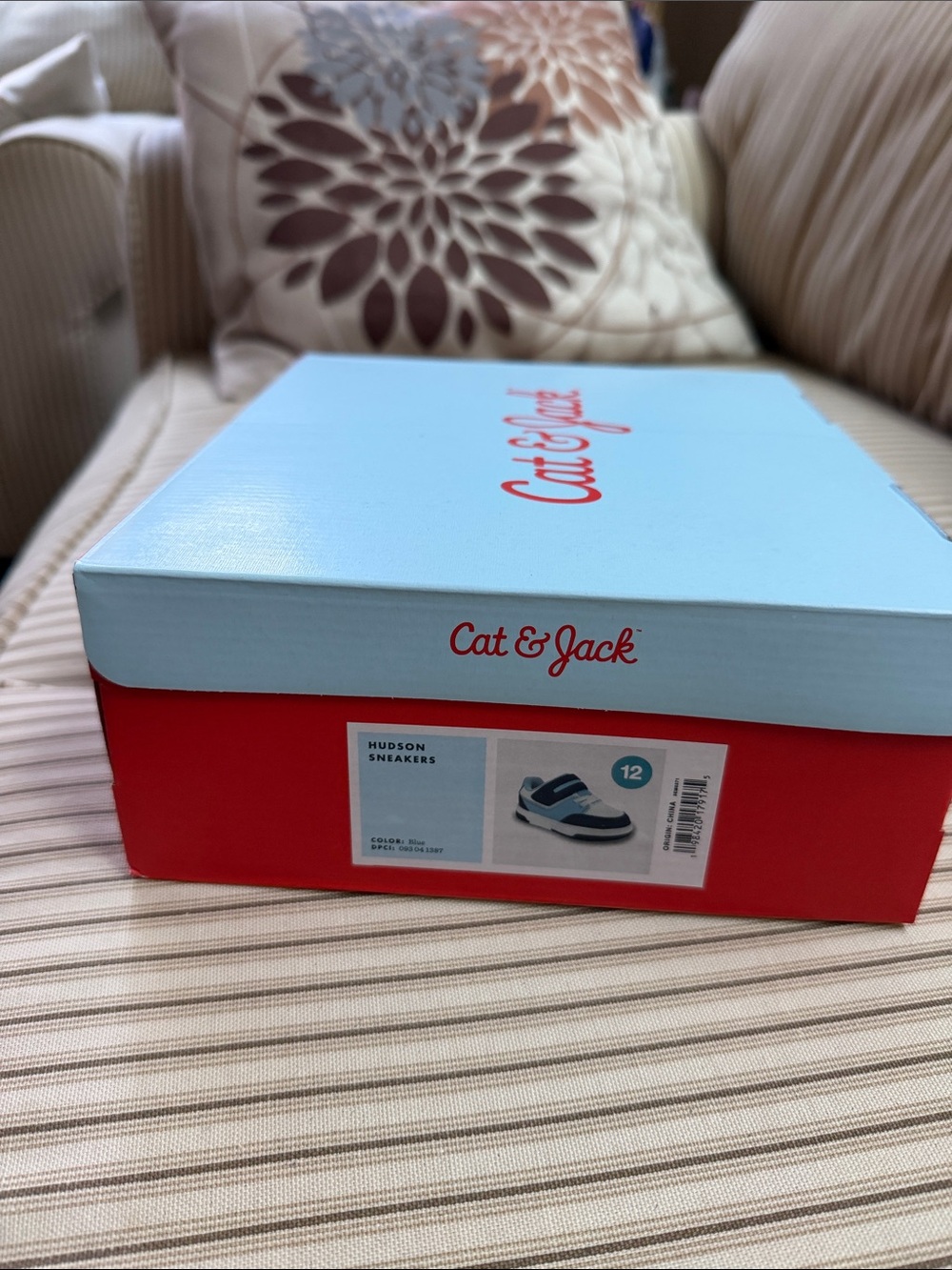 Cat & Jack Blue and White Kids Sneakers Size 12 NWT